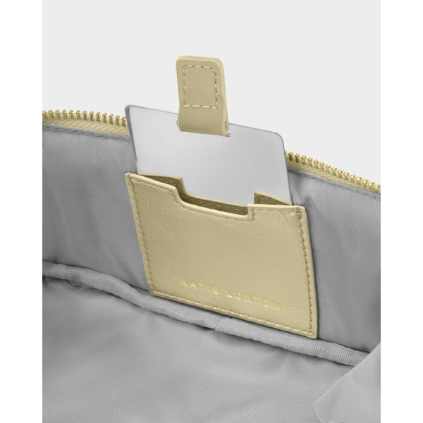 Katie Loxton Fold-Out Mirror Makeup Bag Gold Patent Crackle East Kilbride