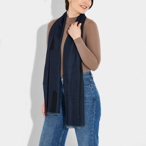 Dashed Line Navy Scarf Katie Loxton Scarves Katie Loxton 