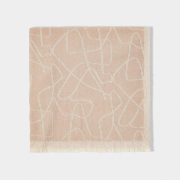 Katie Loxton - Abstract Line Print Dusty Pink Blanket Scarf Katie Loxton Scarves Katie Loxton 