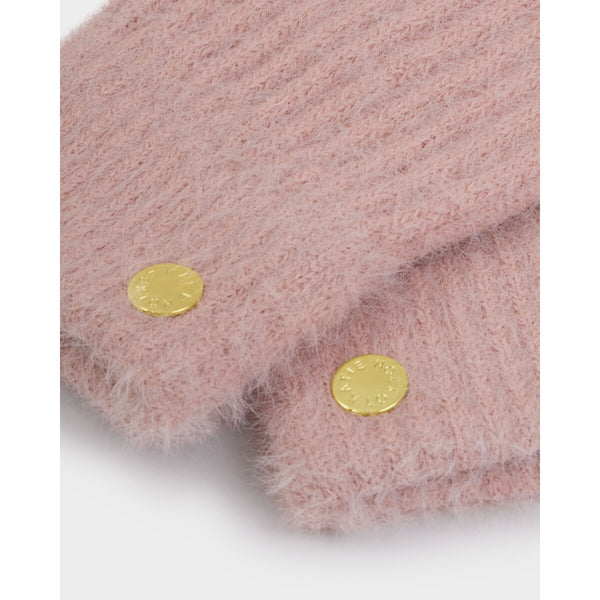 Katie Loxton pink gloves in a gift box with 'Winter Wishes' text