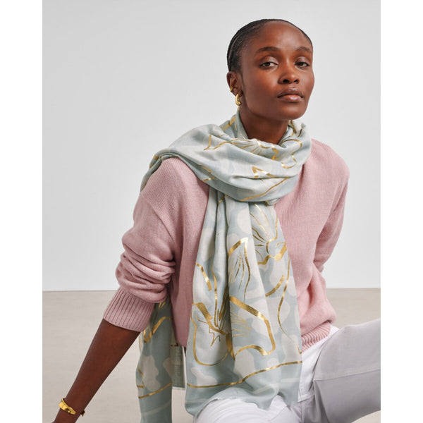Katie Loxton Floral Line Foil Scarf East Kilbride