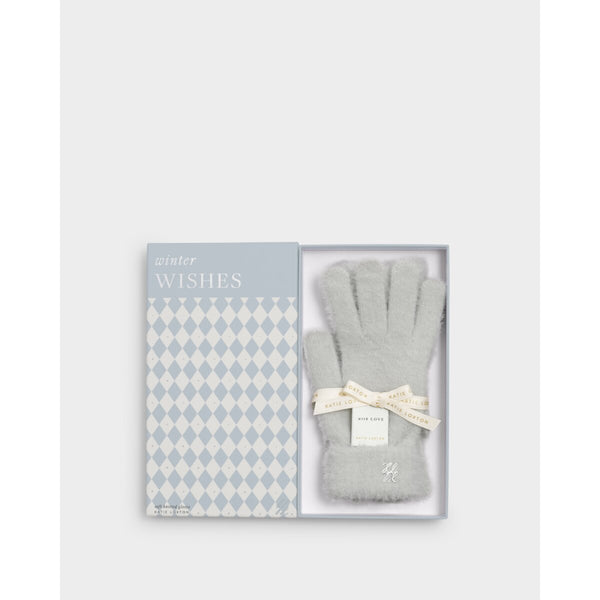 Katie Loxton grey knit gloves in a gift box East Kilbride 