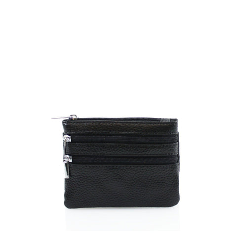 Leather Zip Coin Purse – Black Purses Pretty Little Things 