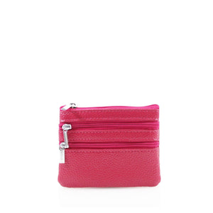 Leather Zip Coin Purse – Fuchsia Purses Pretty Little Things 