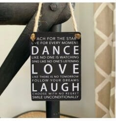 Mini Sign - Dance Love Laugh Keepsakes Pretty Little Things 