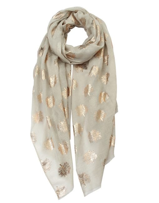 Scarf - Tree Foil Grey & Rose Gold Scarves Pretty Little Things 