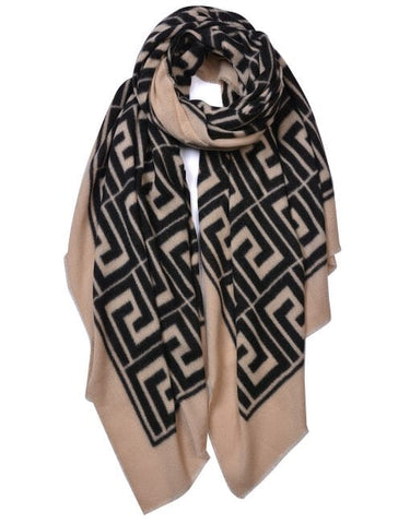 Scarf - Cosy Grid Beige Scarves Pretty Little Things 