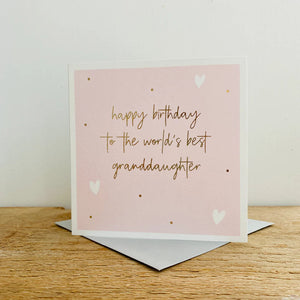 Card – World’s Best Granddaughter Cards Birthday Female Relation Megan Claire 