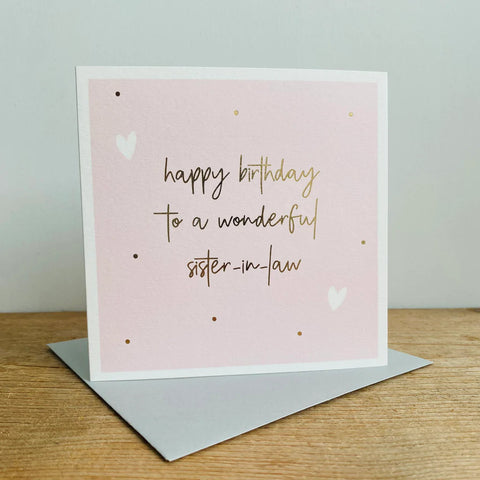 Card - Sister In Law Birthday Cards Birthday Female Relation Megan Claire 