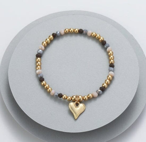 Bracelet – Heart with Dark Colours Gold Bracelets Pretty Little Things 
