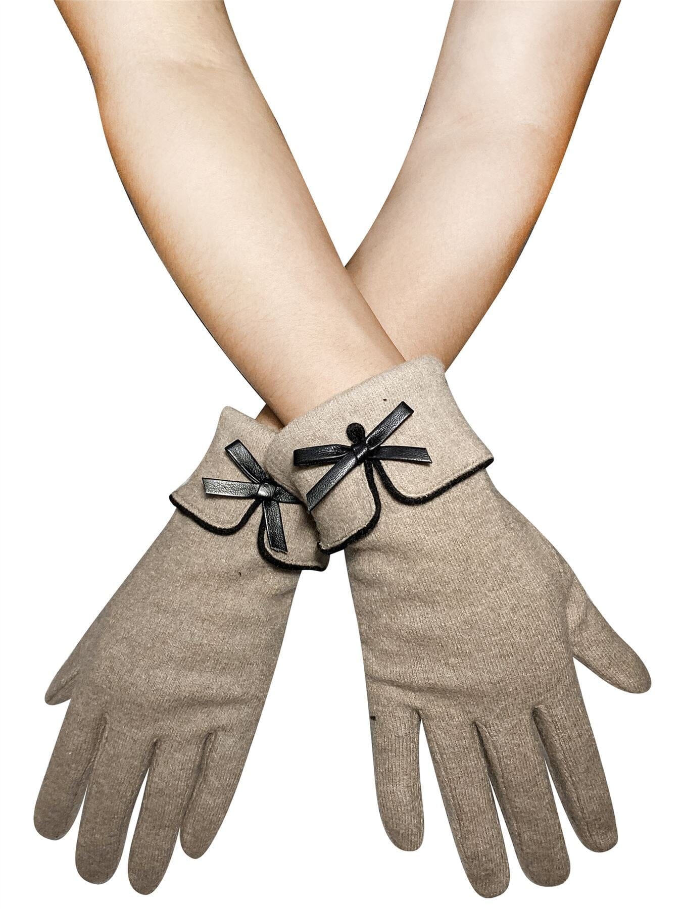 Gloves - Dainty Bow Beige