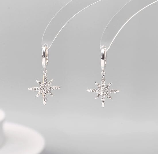 Earrings - Star Burst Silver Earrings Pretty Little Things 