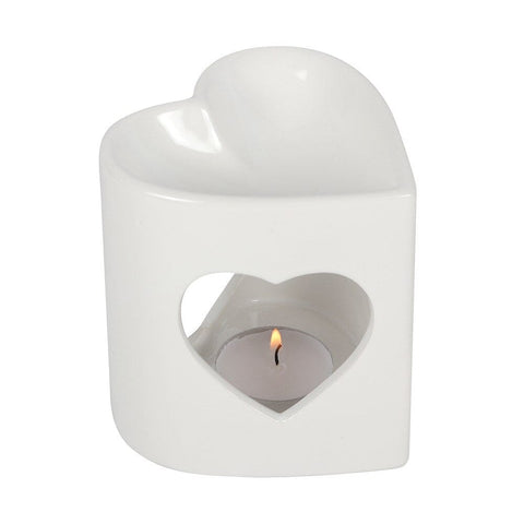 Wax Melt & Oil Burner - Heart Shape White Burners & Accessories Pretty Little Things 