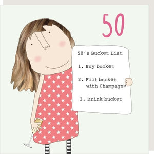 Card - Girl 50 Bucket List Cards Birthday Ages Rosie Made A Thing 