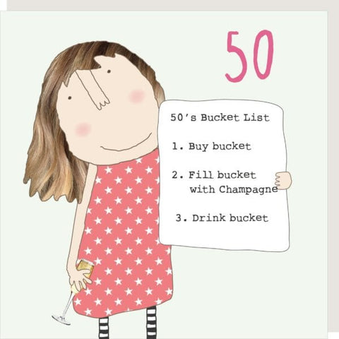 Card - Girl 50 Bucket List Cards Birthday Ages Rosie Made A Thing 