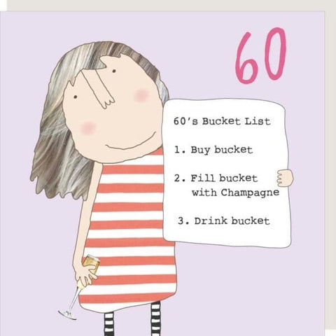Card - Girl 60 Bucket List Cards Birthday Ages Rosie Made A Thing 