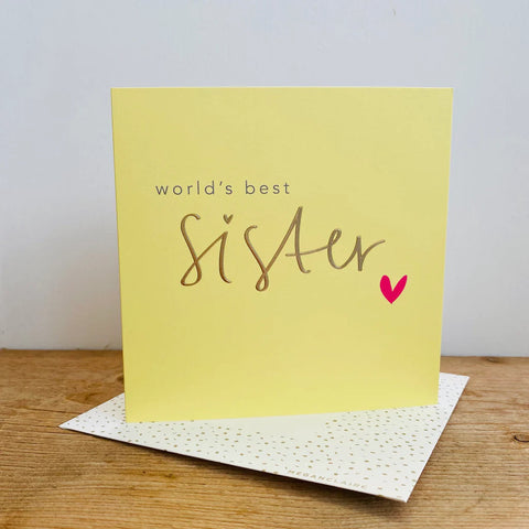 World’s Best Sister Card Cards Birthday Female Relation Megan Claire 