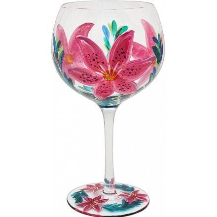 Gin Glass - Lily Hand Painted Glass Pretty Little Things 