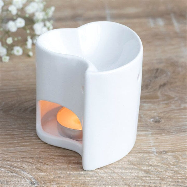 Wax Melt & Oil Burner – Curve Heart White Burners & Accessories Pretty Little Things 