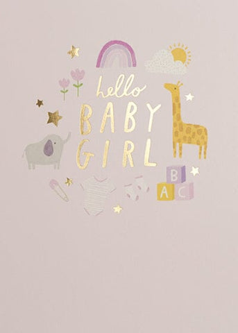 Hello Baby Girl Card Cards Baby Paperlink 
