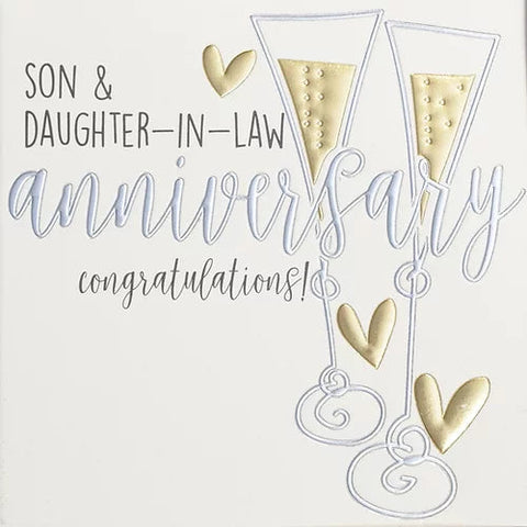 Card - Son & Daughter In Law Anniversary Cards Anniversary Wendy Jones Blackett 