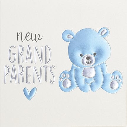 Card - New Grandparents Blue Bear Cards Baby Wendy Jones Blackett 