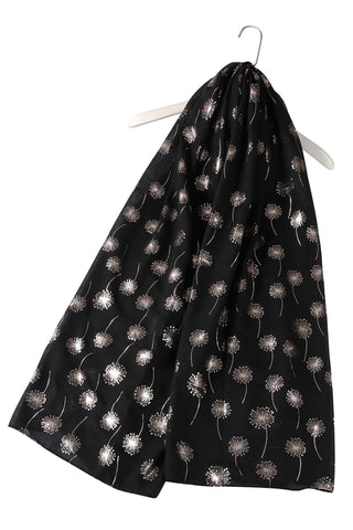 Scarf - Dandelion Foil Black & Rose Gold