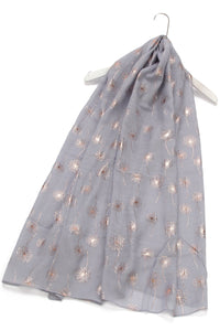 Scarf - Dandelion Foil Grey & Rose Gold