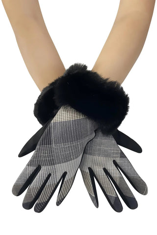 Gloves - Check Black Gloves Pretty Little Things 