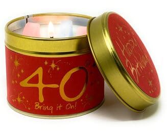 Candle Tin - Happy Birthday 40th