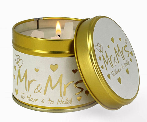 Candle Tin - Mr & Mrs Candles Lily Flame 