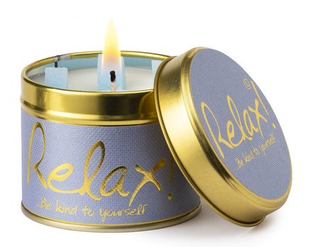 Candle Tin – Relax Candles Lily Flame 